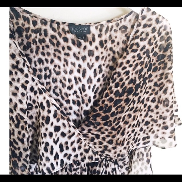 TOPSHOP Animal Cape Back Playsuit/Romper Tan Sz 2 - Picture 4 of 9